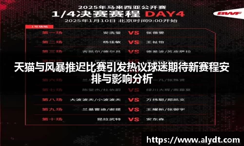 天猫与风暴推迟比赛引发热议球迷期待新赛程安排与影响分析